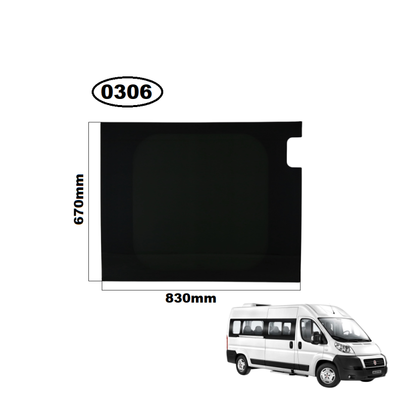 SZYBA TYLNA PRAWA W DRZWI FIAT DUCATO III, PEUGEOT BOXER II, CITROEN JUMPER II