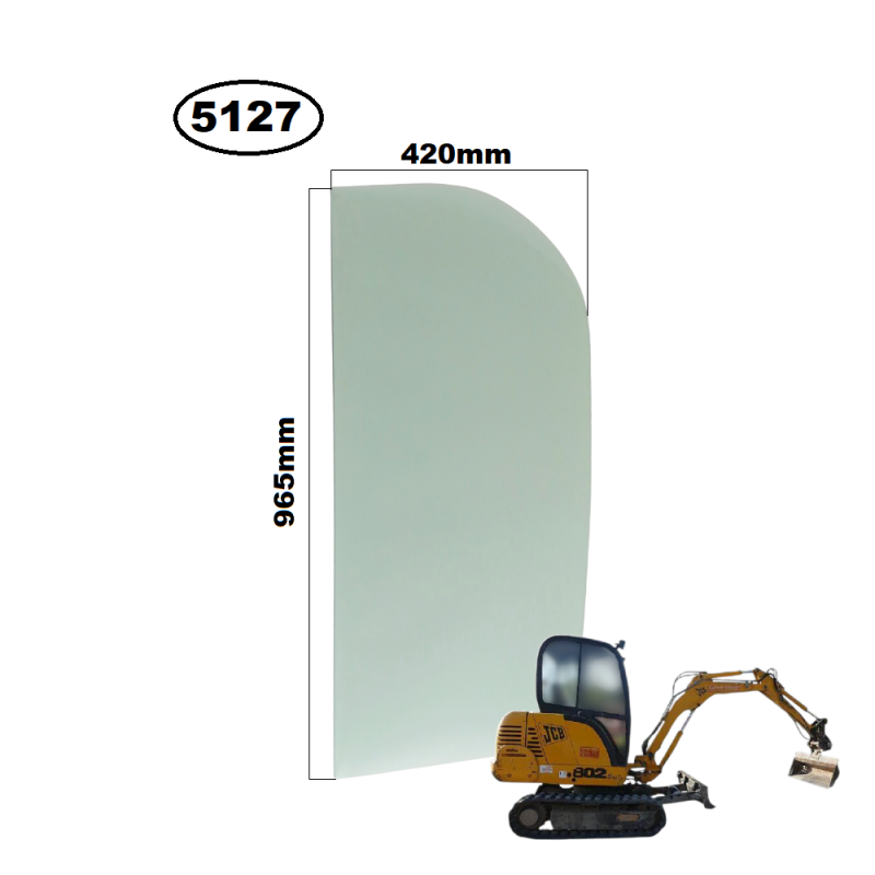 SZYBA BOCZNA ZA DRZWI LEWA JCB - nr części: 827/80078