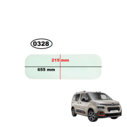 SZYBA TYLNA ŚCIANY GRODZIOWEJ OPEL COMBO IV (E), CITROEN BERLINGO III, PEUGEOT PARTNER III, PEUGEOT RIFTER