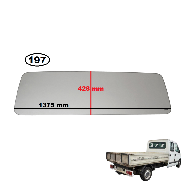 SZYBA ŚCIANY GRODZIOWEJ RENAULT MASTER II/III, OPEL MOVANO I/II, RENAULT MASCOTT, IVECO DAILY, NISSAN INTERSTAR