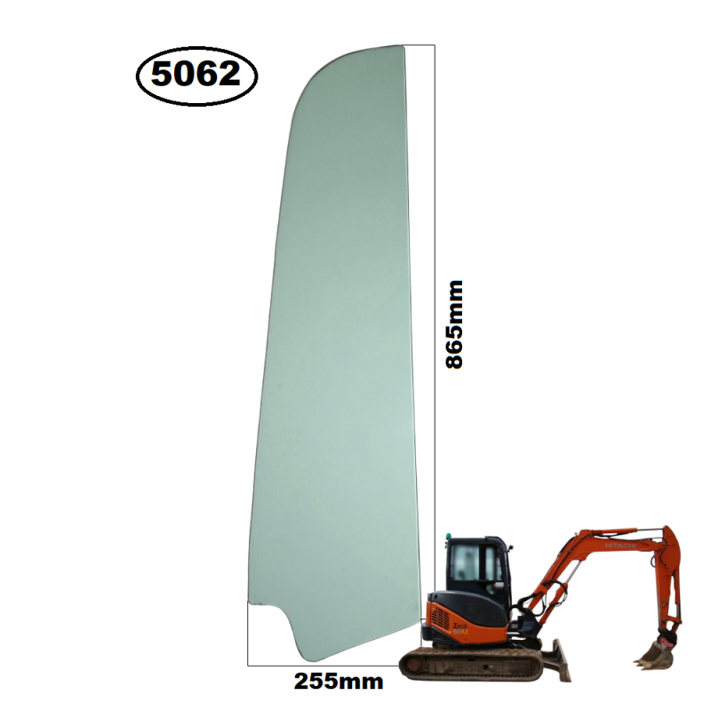 SZYBA BOCZNA LEWA PRZÓD DRZWI AIRMAN, JOHN DEERE, HITACHI - nr części: 4635164