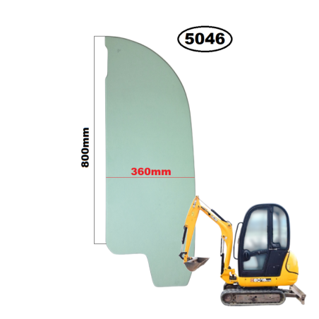 SZYBA BOCZNA LEWA ZA DRZWI JCB - nr części: 827/80445, 82780445
