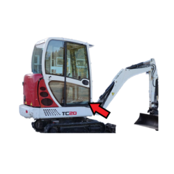 SZYBA BOCZNA LEWA LUB PRAWA DOLNA DRZWI TEREX, TEREX SCHAEFF