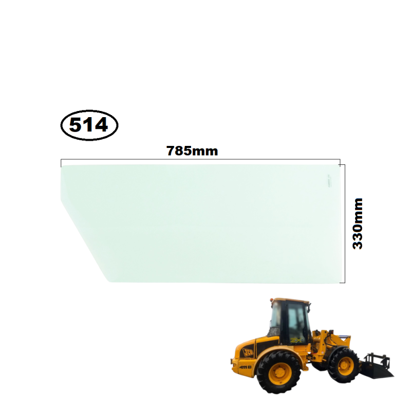 SZYBA W DRZWI DOLNA JCB - nr części: 827/80191, 82780191, 827/20472, 82720472