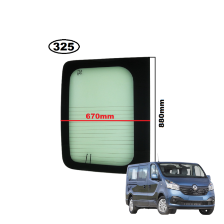 SZYBA TYLNA WYSOKA LEWA W DRZWI RENAULT TRAFIC II/III, NISSAN PRIMASTAR, FIAT TALENTO, OPEL VIVARO I/II, NISSAN NV-300