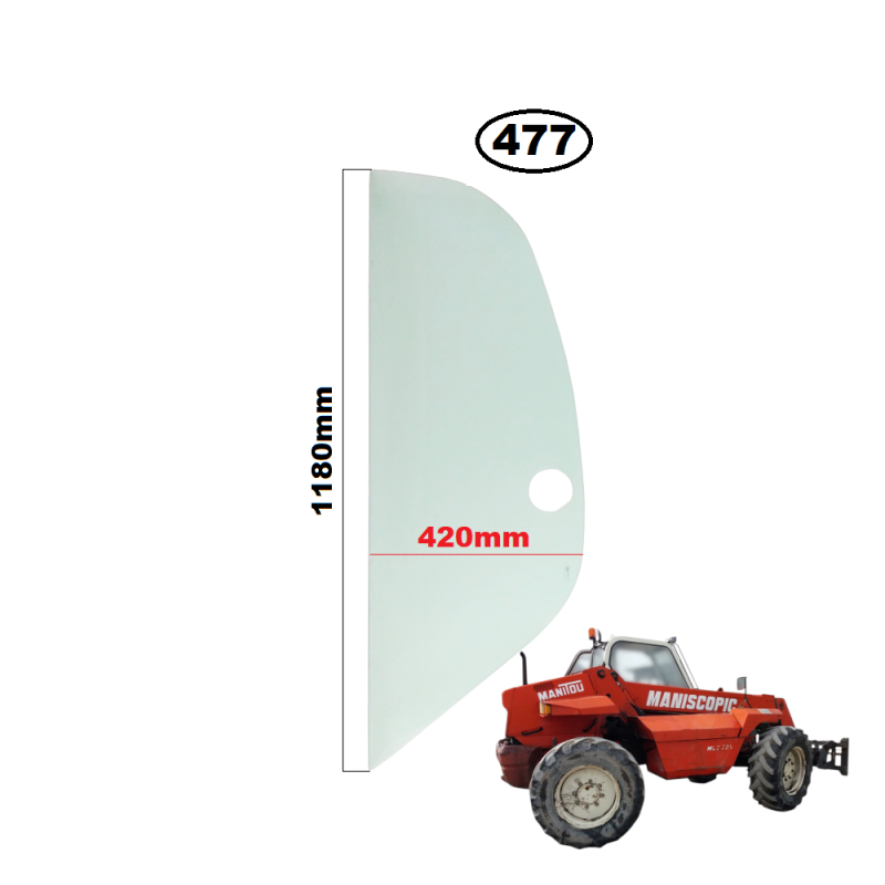 SZYBA BOCZNA LEWA TYLNA ZA DRZWIAMI MANITOU - nr części: 601328