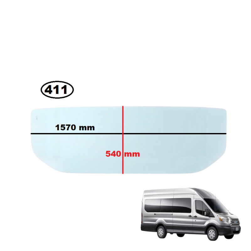 SZYBA TYLNA ŚCIANY GRODZIOWEJ FORD TRANSIT