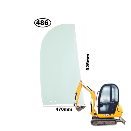 SZYBA BOCZNA PRZESUWNA PRAWA TYLNA JCB - nr części: 332/G0016, 827/80315, 332G0016, 82780315