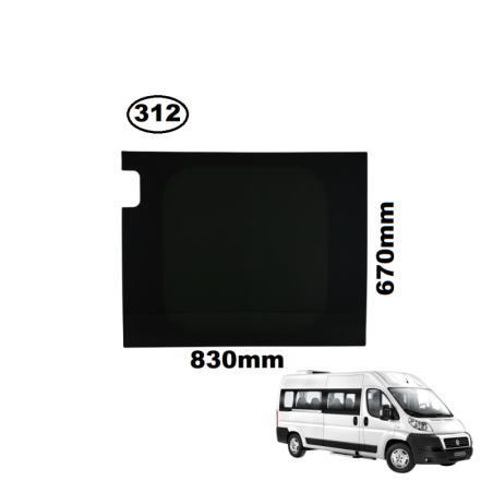 SZYBA TYLNA LEWA W DRZWI FIAT DUCATO III, CITROEN JUMPER II, PEUGEOT BOXER II