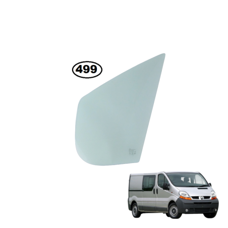 SZYBA TRÓJKĄT STAŁA BOCZNA LEWA W DRZWI RENAULT TRAFIC II, NISSAN PRIMASTAR, OPEL VIVARO I - nr części: 8200005501