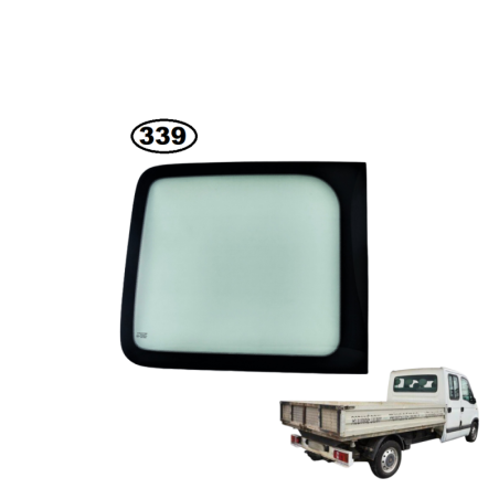 SZYBA TYLNA LEWA W DRZWI OPEL MOVANO I, RENAULT MASTER II, NISSAN INTERSTAR - nr części: 9031300QAB, 8200036885