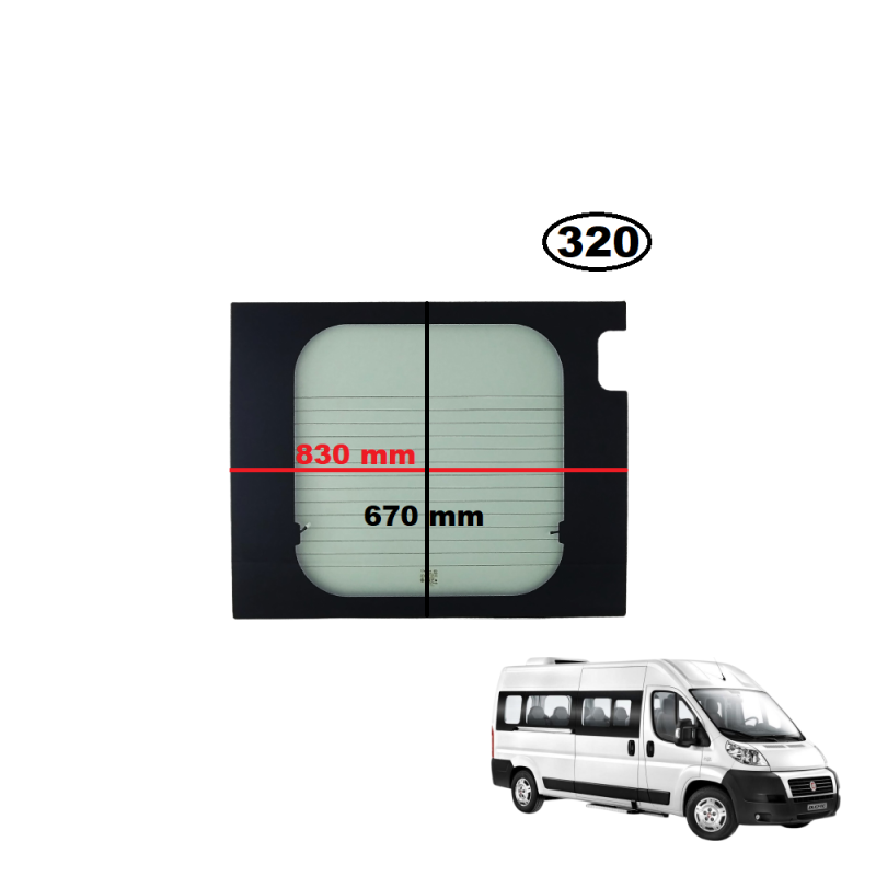 SZYBA TYLNA PRAWA W DRZWI CITROEN JUMPER II, PEUGEOT BOXER II, FIAT DUCATO III - nr części: 1356227080