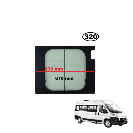 SZYBA TYLNA PRAWA W DRZWI CITROEN JUMPER II, PEUGEOT BOXER II, FIAT DUCATO III - nr części: 1356227080