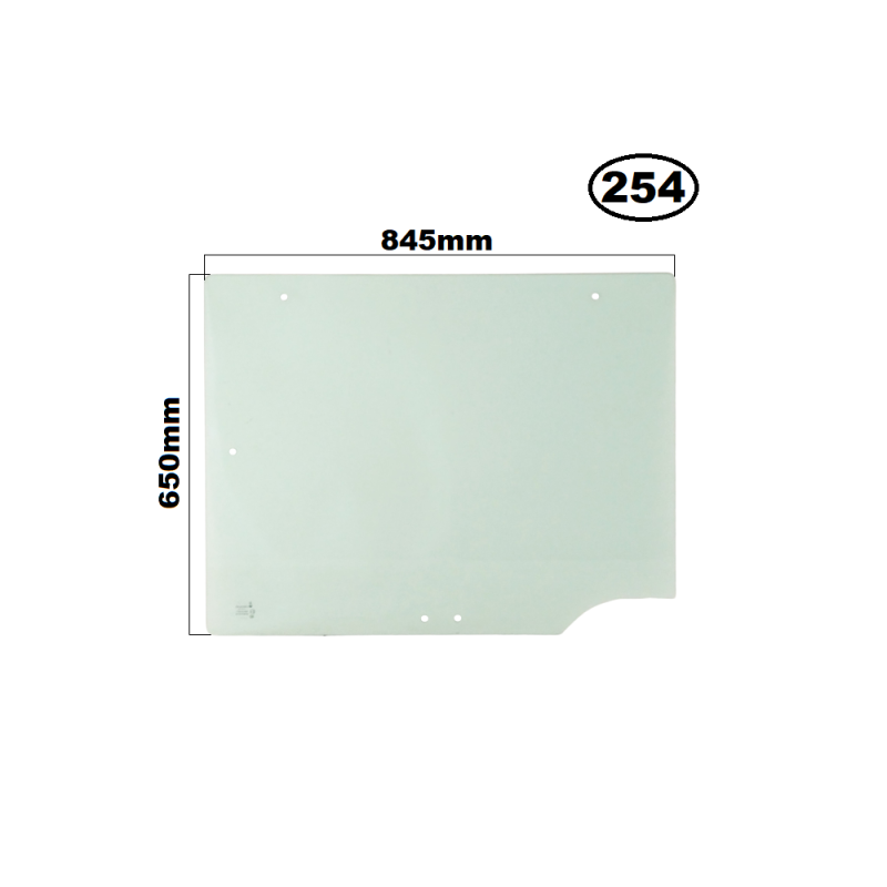 SZYBA TYLNA Z ROZSZCZELNIENIEM CASE - nr części: 126317A1, 126317A2, VPM7354