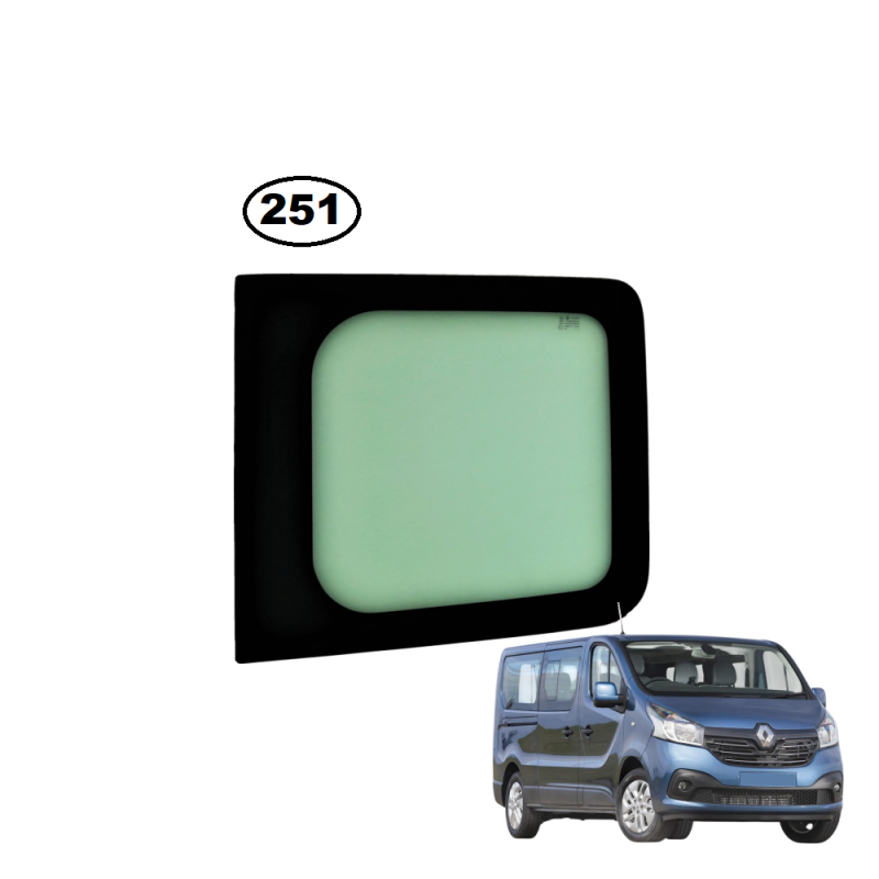 SZYBA TYLNA PRAWA W DRZWI NISSAN PRIMASTAR, RENAULT TRAFIC II/III, OPEL VIVARO I/II, NISSAN NV-300, FIAT TALENTO