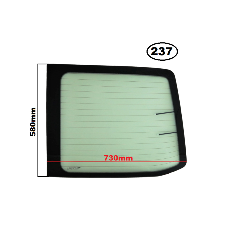 SZYBA TYLNA PRAWA W DRZWI VOLKSWAGEN VW TRANSPORTER T6, T6.1, T5 - nr części: 7H1845502C