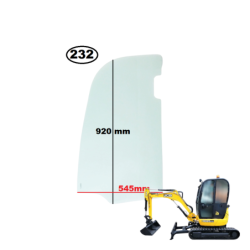 SZYBA LEWA W DRZWI BOCZNA JCB - nr części: 827/80397, 82780397