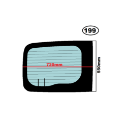 SZYBA LEWA TYLNA W DRZWI RENAULT KANGOO II - nr części: 8200439480