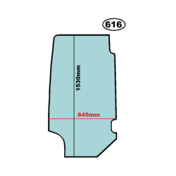 SZYBA LEWA BOCZNA CAŁA W DRZWI JCB - nr części: 332/A2962, 82780368, 332A2962, 827/80368
