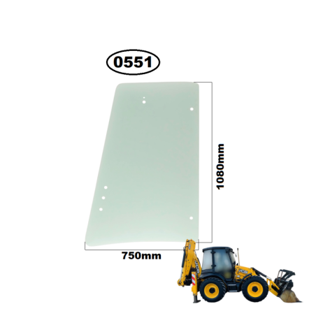 SZYBA PRAWA BOCZNA ZA DRZWI JCB - KABINA P21 - nr części: 827/80249, 82780249