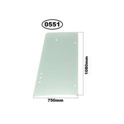 SZYBA PRAWA BOCZNA ZA DRZWI JCB - KABINA P21 - nr części: 827/80249, 82780249