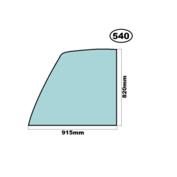 SZYBA LEWA BOCZNA GÓRNA DRZWI JCB - nr części: 827/80201, 82780201