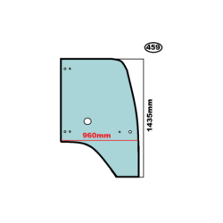 SZYBA PRAWA LEWA BOCZNA DRZWI TEREX, MECALAC - nr części: T100037
