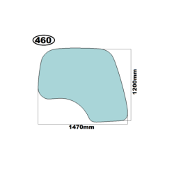 SZYBA JCB PRAWA BOCZNA - nr części: 333/E2509, 333/J3865, 333E2509, 333J3865