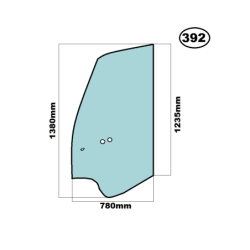 SZYBA BOCZNA LEWA W DRZWI JCB - nr części: 827/80235, 82780235