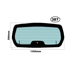 SZYBA TYLNA W KLAPĘ PEUGEOT PARTNER II TEPEE, PEUGEOT PARTNER II, CITROEN BERLINGO II - nr części: 8744EZ