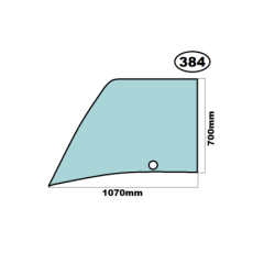 SZYBA BOCZNA W DRZWI GÓRNA NEW HOLLAND - nr części: 85806270, 562635, NH85806270