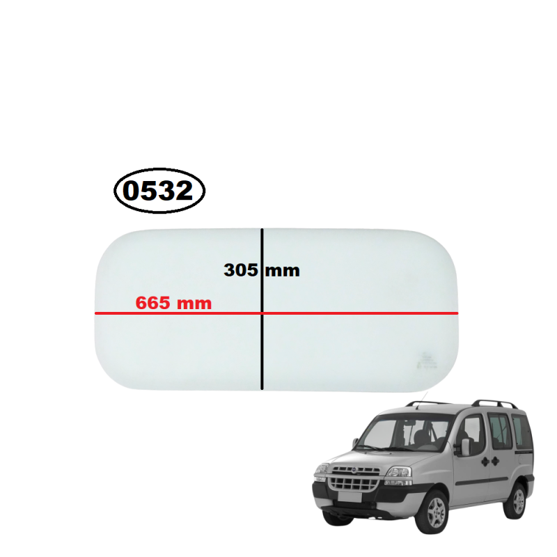 SZYBA TYLNA ŚCIANY GRODZIOWEJ FIAT DOBLO I, FIAT DOBLO II, OPEL COMBO D, OPEL COMBO E