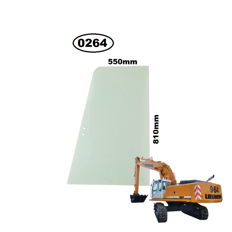 SZYBA BOCZNA W DRZWI LEWA LIEBHERR - nr części: 5008820