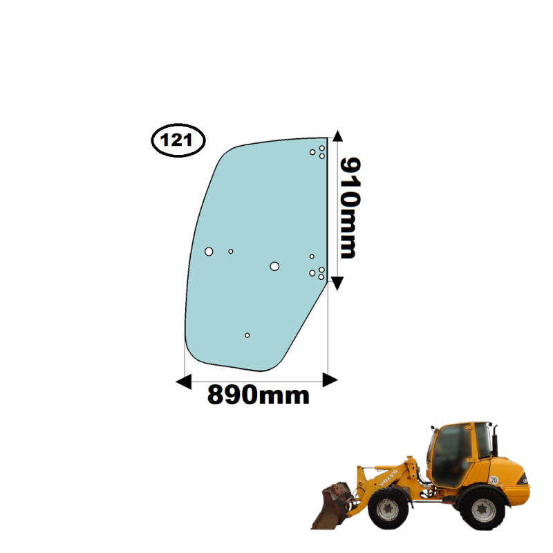 SZYBA LEWA VOLVO BOCZNA DRZWI - nr części: 150000803, 15200803