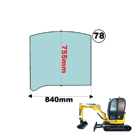 SZYBA TYLNA JCB - nr części: 827/80409, 82780409