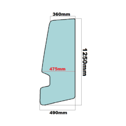 SZYBA BOCZNA W DRZWI CAT, WACKER NEUSON - LEWA - nr części: 370-1499, 3701499, 1000260332