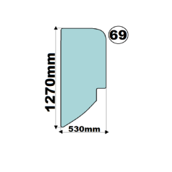 SZYBA ZA DRZWI LEWA BOCZNA CAT, WACKER NEUSON - nr części: 370-1497, 1000260330, 3701497