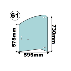 SZYBA W DRZWI BOCZNA LEWA NEW HOLLAND, CASE - nr części: 47673656
