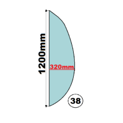 SZYBA LEWA BOCZNA ZA DRZWI JCB - nr części: 827/80219, 82780219