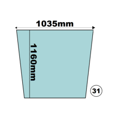 SZYBA PRZEDNIA KOMATSU - nr części: 421-926-3541, 421-56-H4280