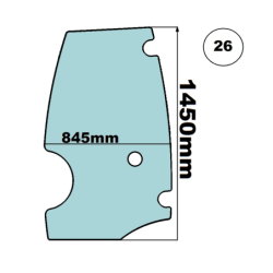 SZYBA W DRZWI LEWA JCB