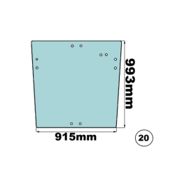 SZYBA TYLNA CASE, FERMEC, TEREX - nr części: 6099919M1