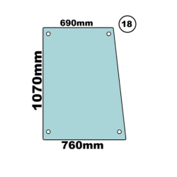 SZYBA PRAWA LEWA ZA DRZWI TEREX, FERMEC, CASE, MASSEY FERGUSON - nr części: 3512934M1, MA3512934M1