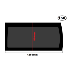 SZYBA BOCZNA LEWA VOLKSWAGEN TRANSPORTER T6, T6.1, T5 - WERSJA DŁUGA