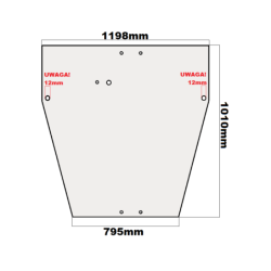 SZYBA TYLNA UCHYLNA CASE, FERMEC, MASSEY FERGUSON, TEREX - nr części: 3512269M1, 3512269M91