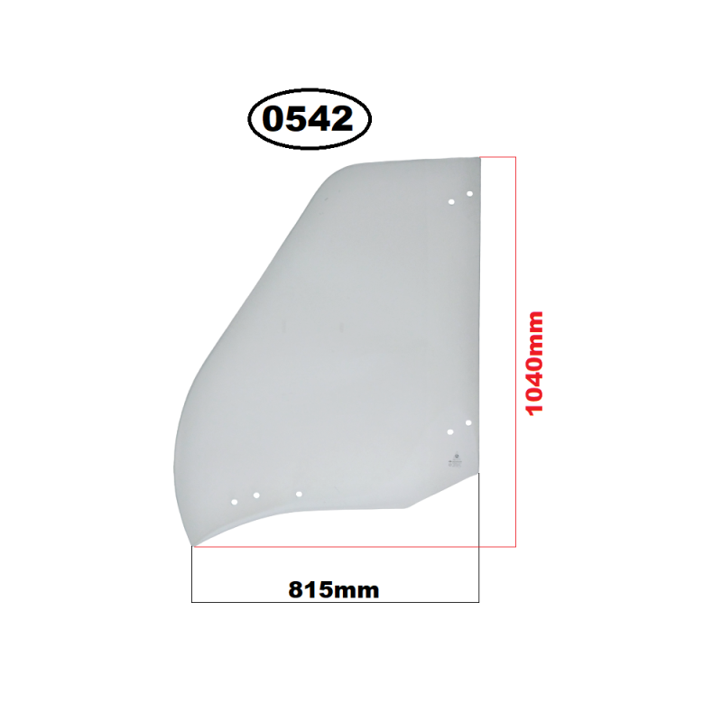 SZYBA BOCZNA W DRZWI DO MERLO PANORAMIC, MULTIFARMER, ROTO - nr części: 045171K, 45171K, 053691, 53691, 044168, 049499