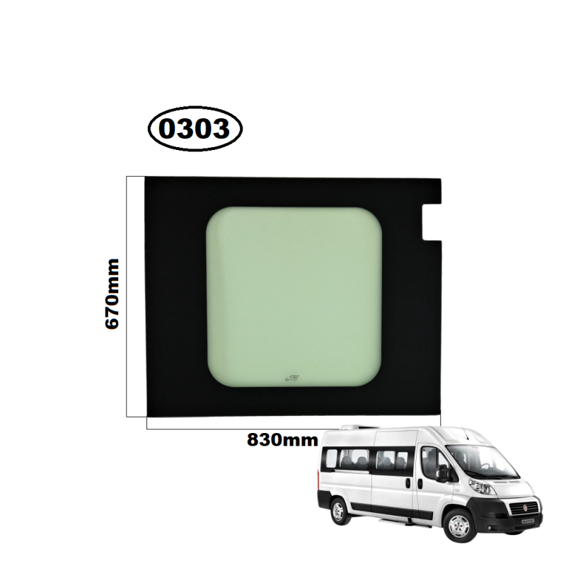 SZYBA TYLNA W DRZWI PRAWA CITROEN JUMPER II, PEUGEOT BOXER II, FIAT DUCATO III