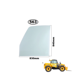 SZYBA GÓRNA LEWA BOCZNA W DRZWI JCB - nr części: 827/30503, 82730503