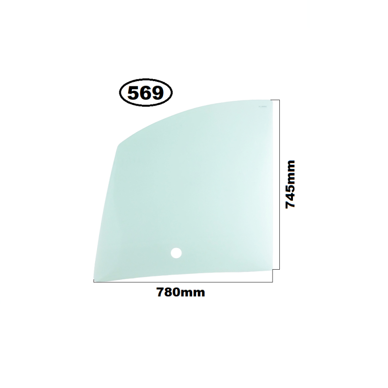 SZYBA LEWA BOCZNA W DRZWI GÓRNA CLAAS SCORPION - nr części: 13007840, 0013007840