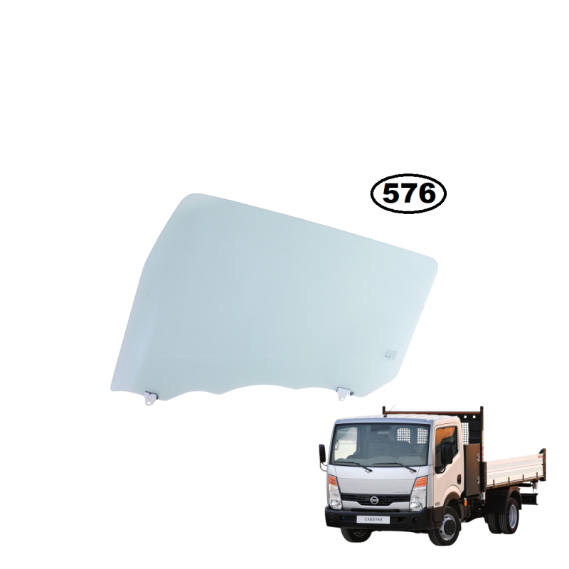 SZYBA BOCZNA LEWA OPUSZCZANA W DRZWI RENAULT MAXITY, NISSAN CABSTAR IV - nr części: 80301MB400